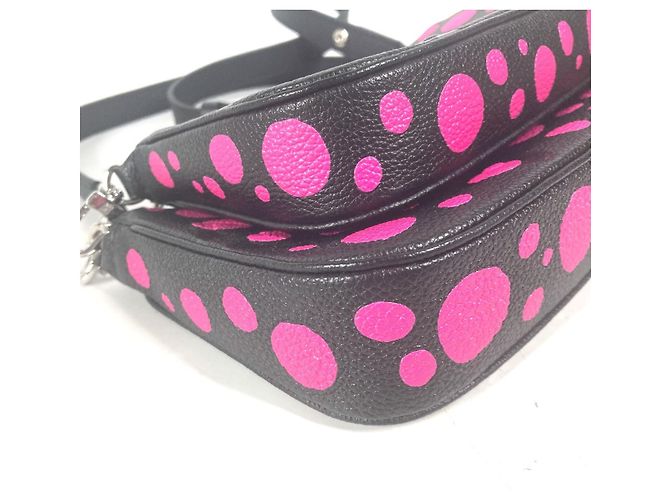 Louis Vuitton Monogram Empreinte Yayoi Kusama Multi Pochette Accessori Nero Rosa - vista 8