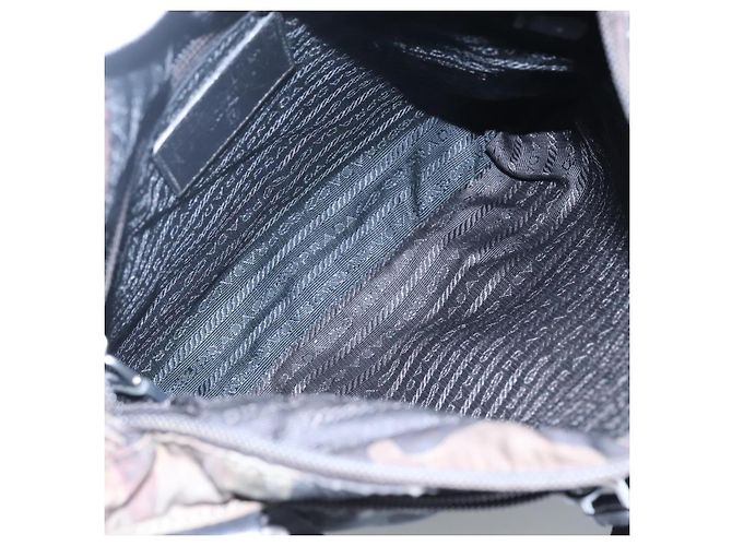 PRADA Borsa a Spalla in Nylon Kaki Nero Auth bs23050 Cachi - vista 11