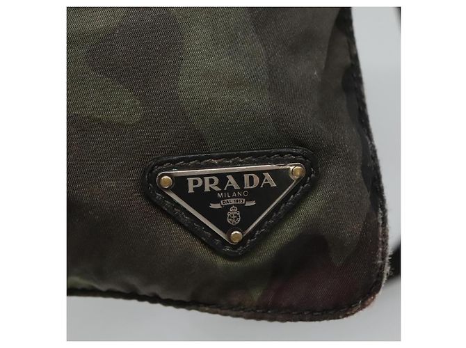 PRADA Borsa a Spalla in Nylon Kaki Nero Auth bs23050 Cachi - vista 17