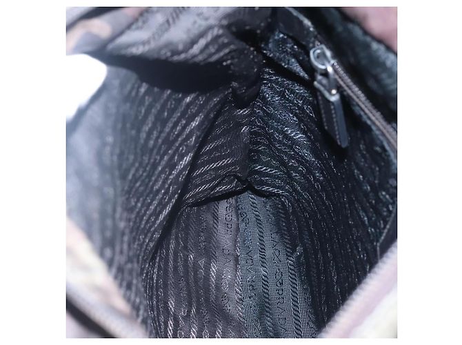 PRADA Borsa a Spalla in Nylon Kaki Nero Auth bs23050 Cachi - vista 21