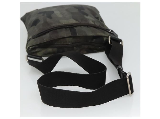 PRADA Borsa a Spalla in Nylon Kaki Nero Auth bs23050 Cachi - vista 7