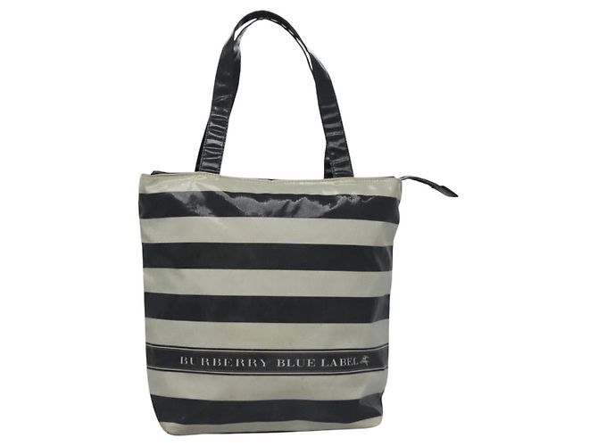 BURBERRY Blue Label Beschichtete Leinwand Schwarz Weiß Auth ti2895 - Ansicht 13