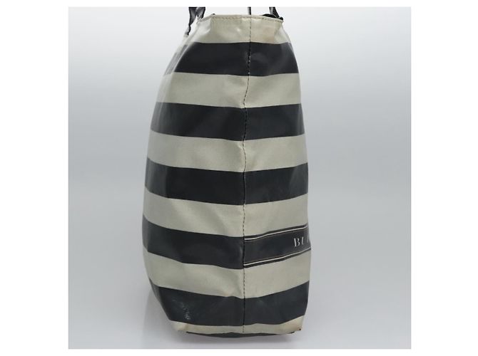 BURBERRY Blue Label Beschichtete Leinwand Schwarz Weiß Auth ti2895 - Ansicht 3