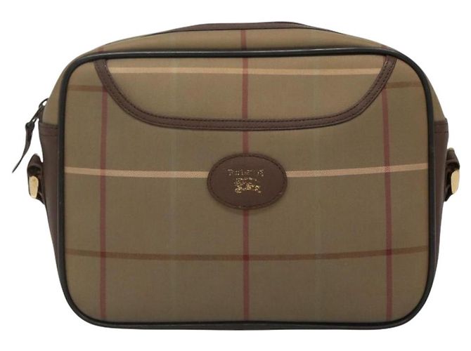 Autre Marque Borsa a spalla Burberrys Nova Check in tela e pelle marrone oro Auth bs23092 D'oro - vista 13