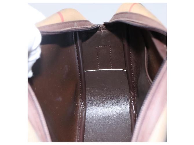 Autre Marque Borsa a spalla Burberrys Nova Check in tela e pelle marrone oro Auth bs23092 D'oro - vista 18
