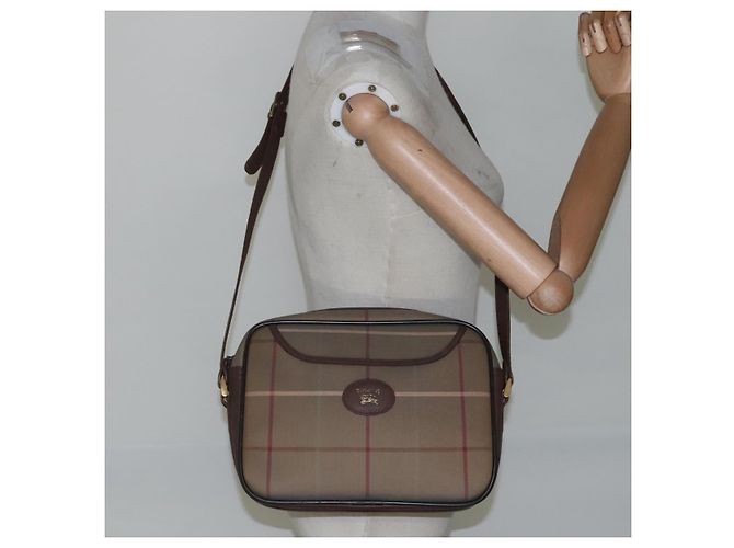 Autre Marque Borsa a spalla Burberrys Nova Check in tela e pelle marrone oro Auth bs23092 D'oro - vista 20