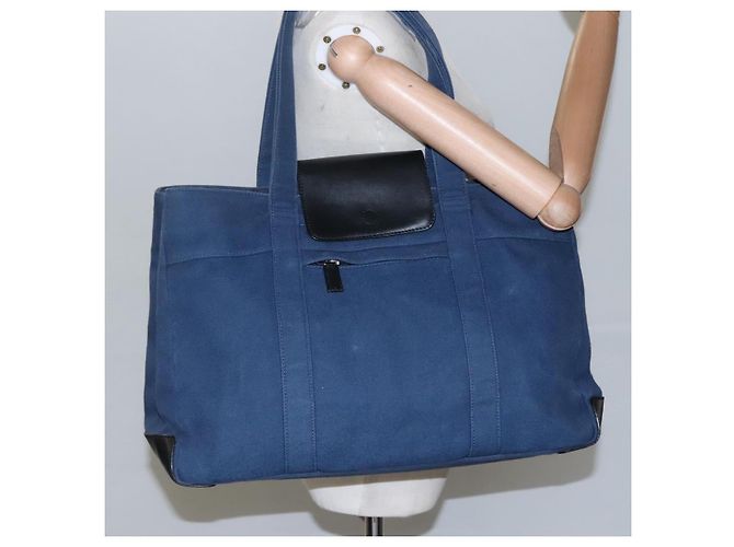 Bolsa tote Burberry Blue Label em lona azul Auth ti2869 - vista 24