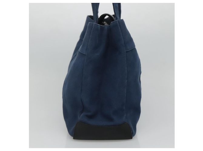 Bolsa tote Burberry Blue Label em lona azul Auth ti2869 - vista 4