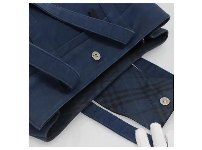 Bolsa tote Burberry Blue Label em lona azul Auth ti2869 - vista 7
