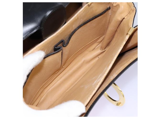 Céline CELINE Handtasche aus schwarzem Leder mit Gold Auth mr1085 Golden - Ansicht 11
