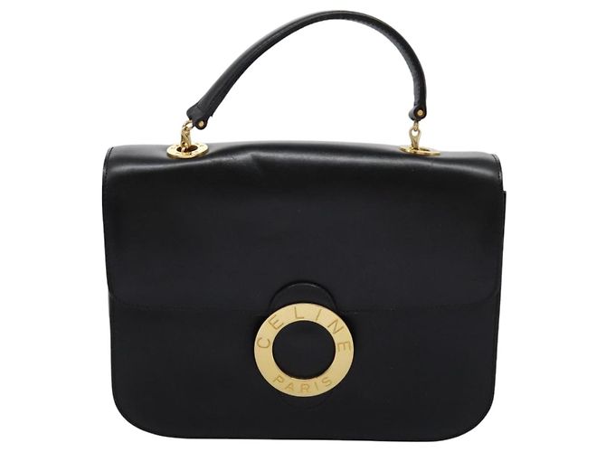 Céline CELINE Handtasche aus schwarzem Leder mit Gold Auth mr1085 Golden - Ansicht 13
