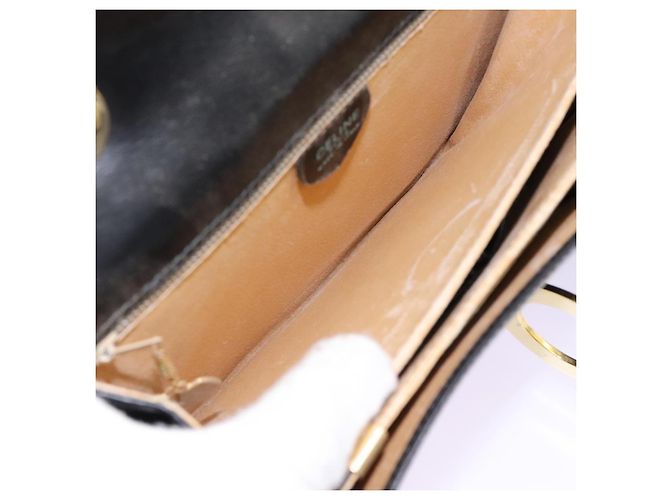 Céline CELINE Handtasche aus schwarzem Leder mit Gold Auth mr1085 Golden - Ansicht 23