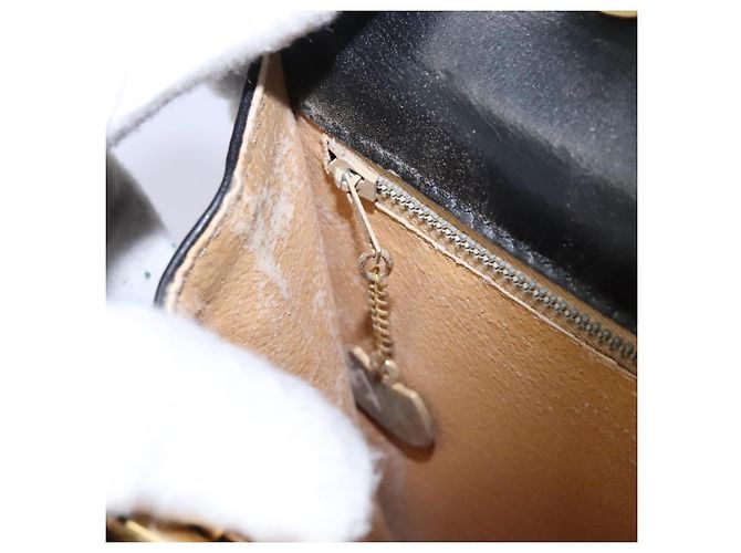 Céline CELINE Handtasche aus schwarzem Leder mit Gold Auth mr1085 Golden - Ansicht 26
