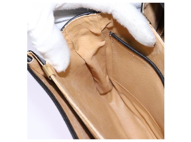 Céline CELINE Handtasche aus schwarzem Leder mit Gold Auth mr1085 Golden - Ansicht 29
