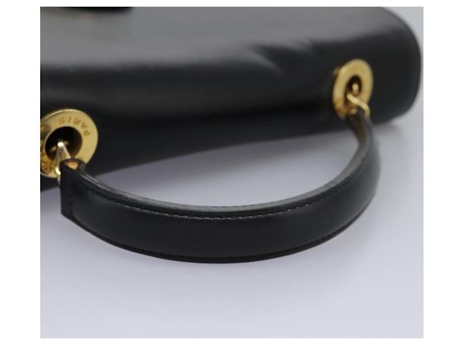 Céline CELINE Handtasche aus schwarzem Leder mit Gold Auth mr1085 Golden - Ansicht 7