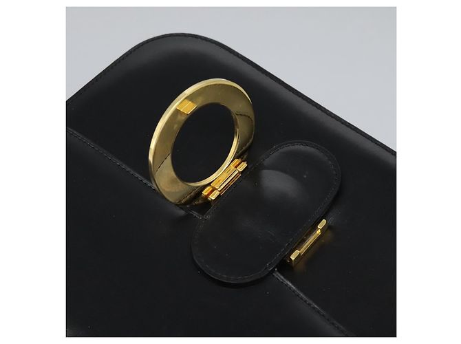 Céline CELINE Handtasche aus schwarzem Leder mit Gold Auth mr1085 Golden - Ansicht 9