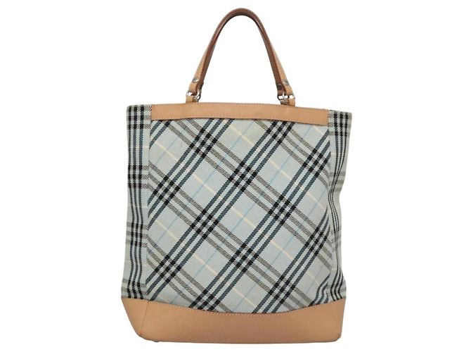 Borsa a mano Burberry Nova Check Blue Label in tela blu Auth EC489 - vista 2