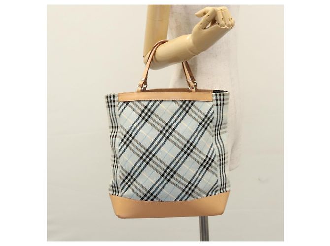 Borsa a mano Burberry Nova Check Blue Label in tela blu Auth EC489 - vista 21