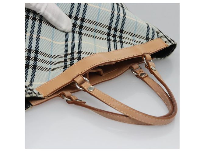 Borsa a mano Burberry Nova Check Blue Label in tela blu Auth EC489 - vista 7