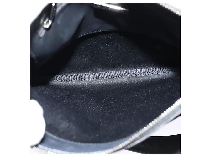 LOEWE Borsa a Spalla Anagram PVC Nero Argento Auth hk2150 - vista 10