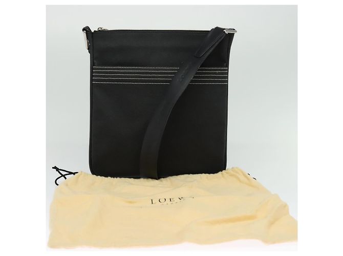 LOEWE Borsa a Spalla Anagram PVC Nero Argento Auth hk2150 - vista 12