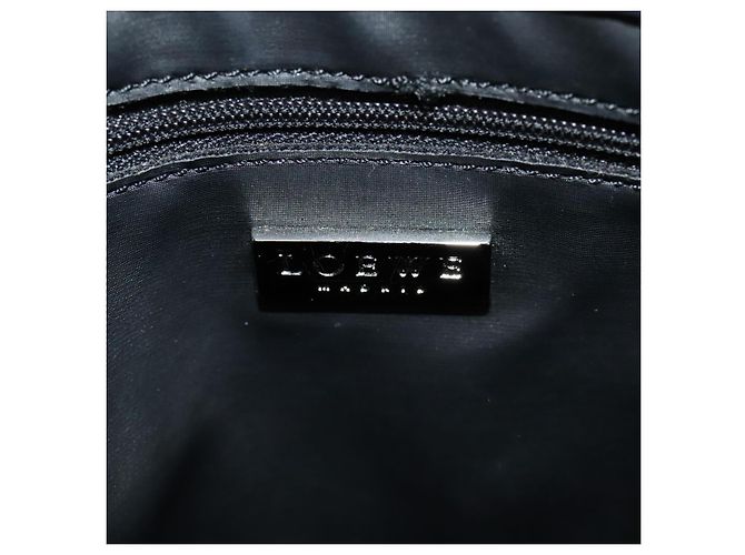 LOEWE Borsa a Spalla Anagram PVC Nero Argento Auth hk2150 - vista 18
