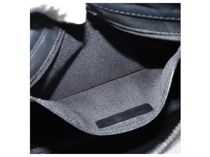 LOEWE Borsa a Spalla Anagram PVC Nero Argento Auth hk2150 - vista 21