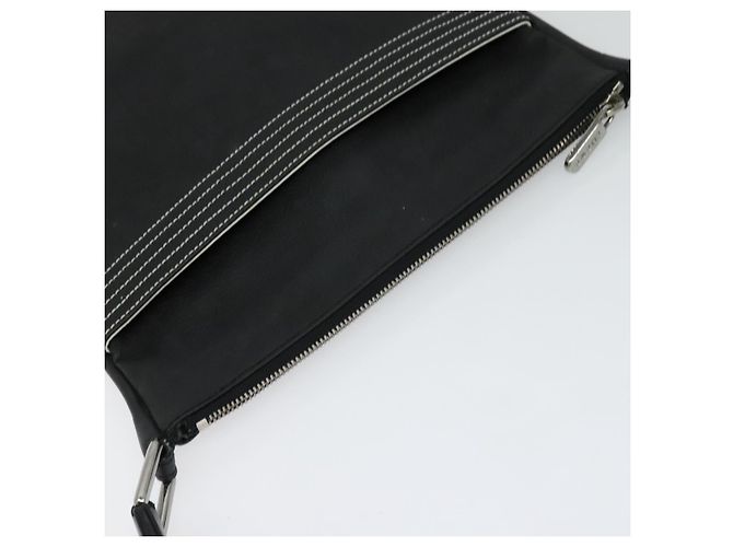 LOEWE Borsa a Spalla Anagram PVC Nero Argento Auth hk2150 - vista 6