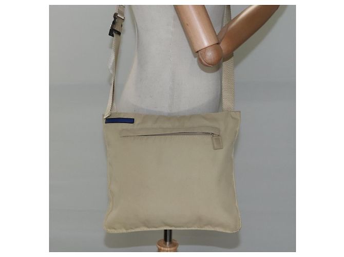 Borsa a spalla Burberry Blue Label in nylon beige Auth ti2794 - vista 21