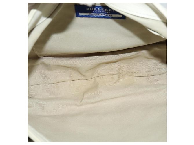 Borsa in tela e pelle Burberry Nova Check Blue Label bianca argento autentica EC349 Bianco - vista 12