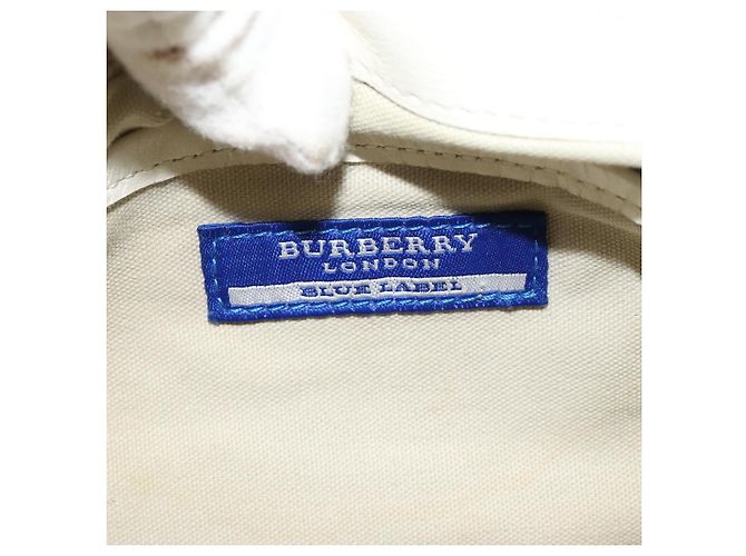 Borsa in tela e pelle Burberry Nova Check Blue Label bianca argento autentica EC349 Bianco - vista 17