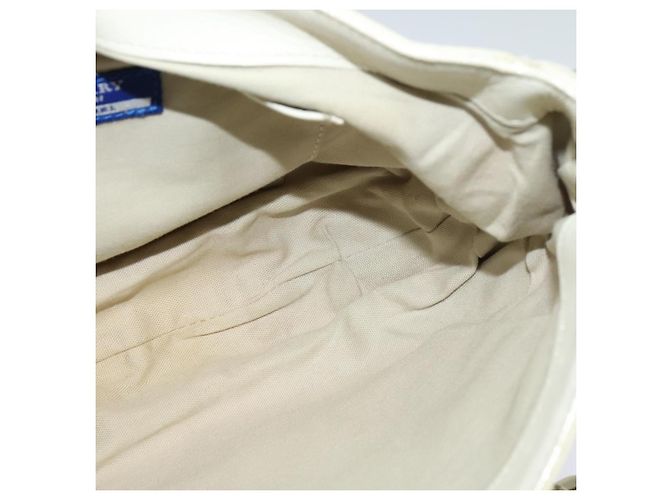 Borsa in tela e pelle Burberry Nova Check Blue Label bianca argento autentica EC349 Bianco - vista 18