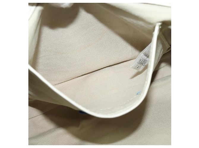 Borsa in tela e pelle Burberry Nova Check Blue Label bianca argento autentica EC349 Bianco - vista 20