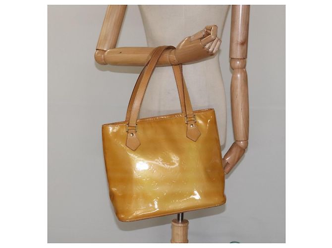 LOUIS VUITTON Monogram Vernis Houston Borsa a Mano Beige M91004 LV Auth hk2233 - vista 23