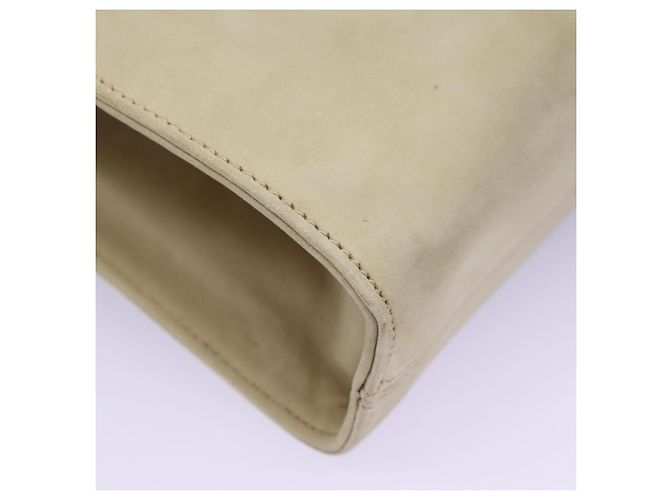 Borsa a spalla Gancini in suede beige e oro Auth MY113 di Salvatore Ferragamo D'oro - vista 16