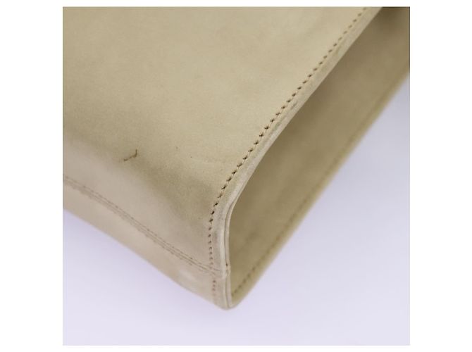 Borsa a spalla Gancini in suede beige e oro Auth MY113 di Salvatore Ferragamo D'oro - vista 17