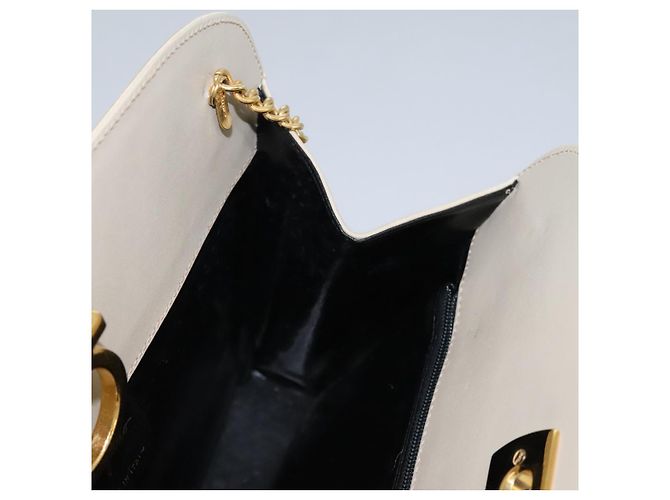 Borsa a spalla Gancini in suede beige e oro Auth MY113 di Salvatore Ferragamo D'oro - vista 19