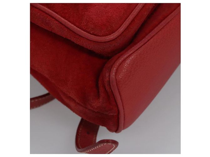 Bamboo Zaino Gucci in pelle scamosciata rossa e oro 003 2058 0016 Auth nb202 Rosso D'oro - vista 15