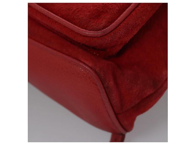 Bamboo Zaino Gucci in pelle scamosciata rossa e oro 003 2058 0016 Auth nb202 Rosso D'oro - vista 16