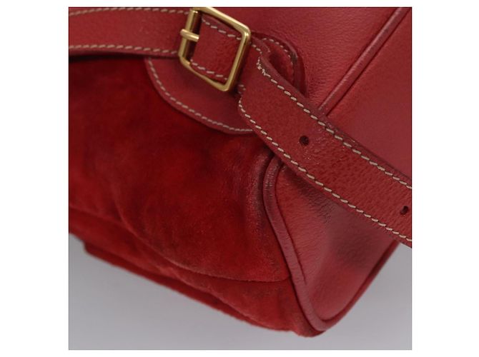 Bamboo Zaino Gucci in pelle scamosciata rossa e oro 003 2058 0016 Auth nb202 Rosso D'oro - vista 17