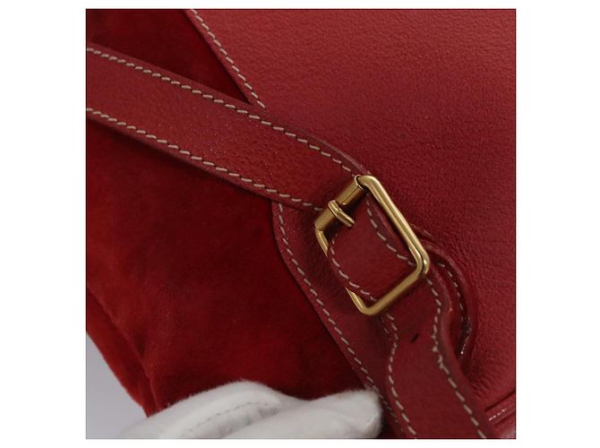 Bamboo Zaino Gucci in pelle scamosciata rossa e oro 003 2058 0016 Auth nb202 Rosso D'oro - vista 20