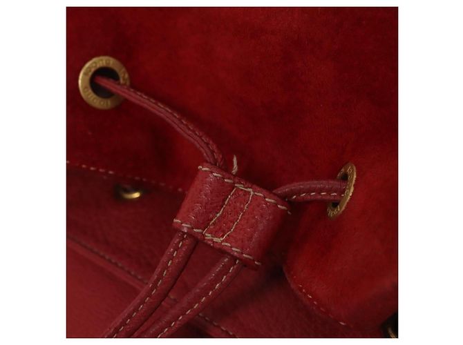 Bamboo Zaino Gucci in pelle scamosciata rossa e oro 003 2058 0016 Auth nb202 Rosso D'oro - vista 25