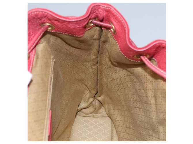 Bamboo Zaino Gucci in pelle scamosciata rossa e oro 003 2058 0016 Auth nb202 Rosso D'oro - vista 27