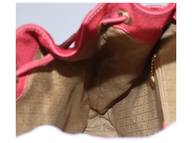 Bamboo Zaino Gucci in pelle scamosciata rossa e oro 003 2058 0016 Auth nb202 Rosso D'oro - vista 28