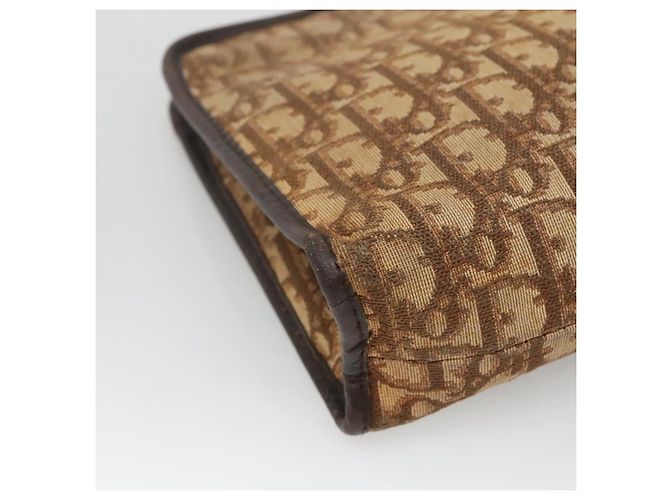 Borsa clutch in tela Trotter Christian Dior marrone Auth ti2891 - vista 14