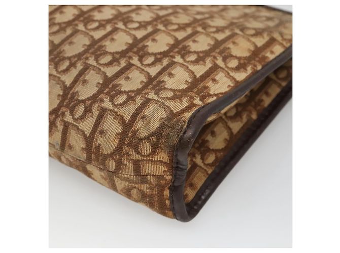 Borsa clutch in tela Trotter Christian Dior marrone Auth ti2891 - vista 15