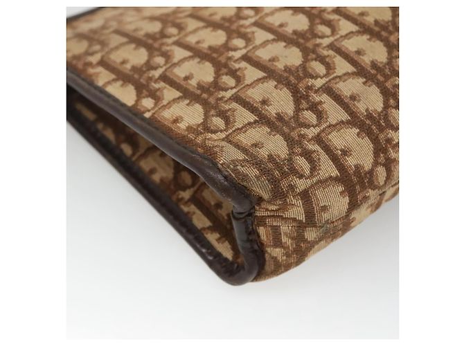 Borsa clutch in tela Trotter Christian Dior marrone Auth ti2891 - vista 16