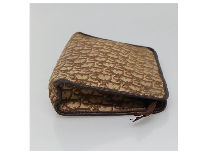Borsa clutch in tela Trotter Christian Dior marrone Auth ti2891 - vista 3