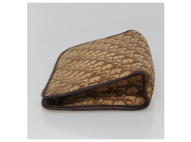Borsa clutch in tela Trotter Christian Dior marrone Auth ti2891 - vista 4