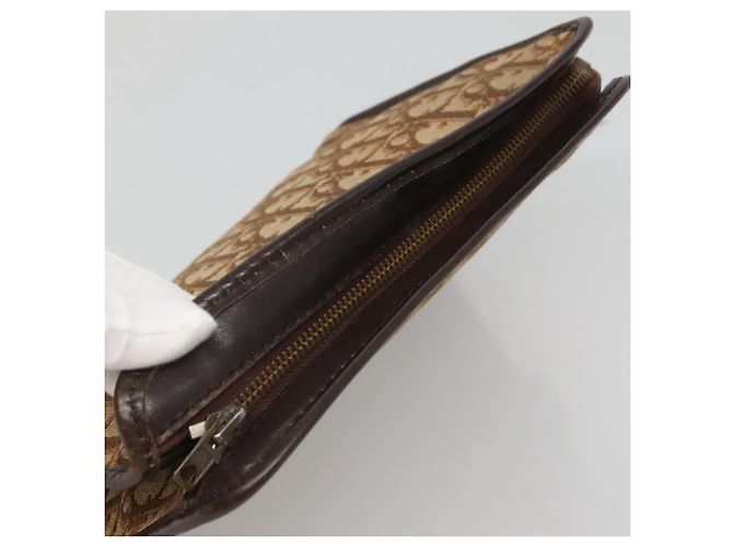 Borsa clutch in tela Trotter Christian Dior marrone Auth ti2891 - vista 5